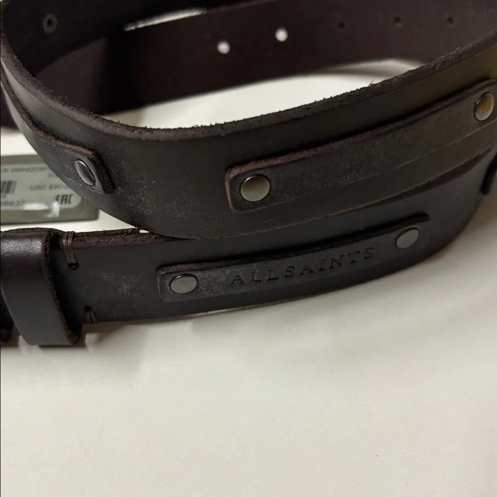 AllSaints Varick Leather Belt
